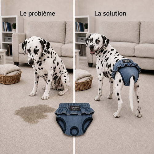 Problème et solution avec la culotte Ballerina lavable pour chienne