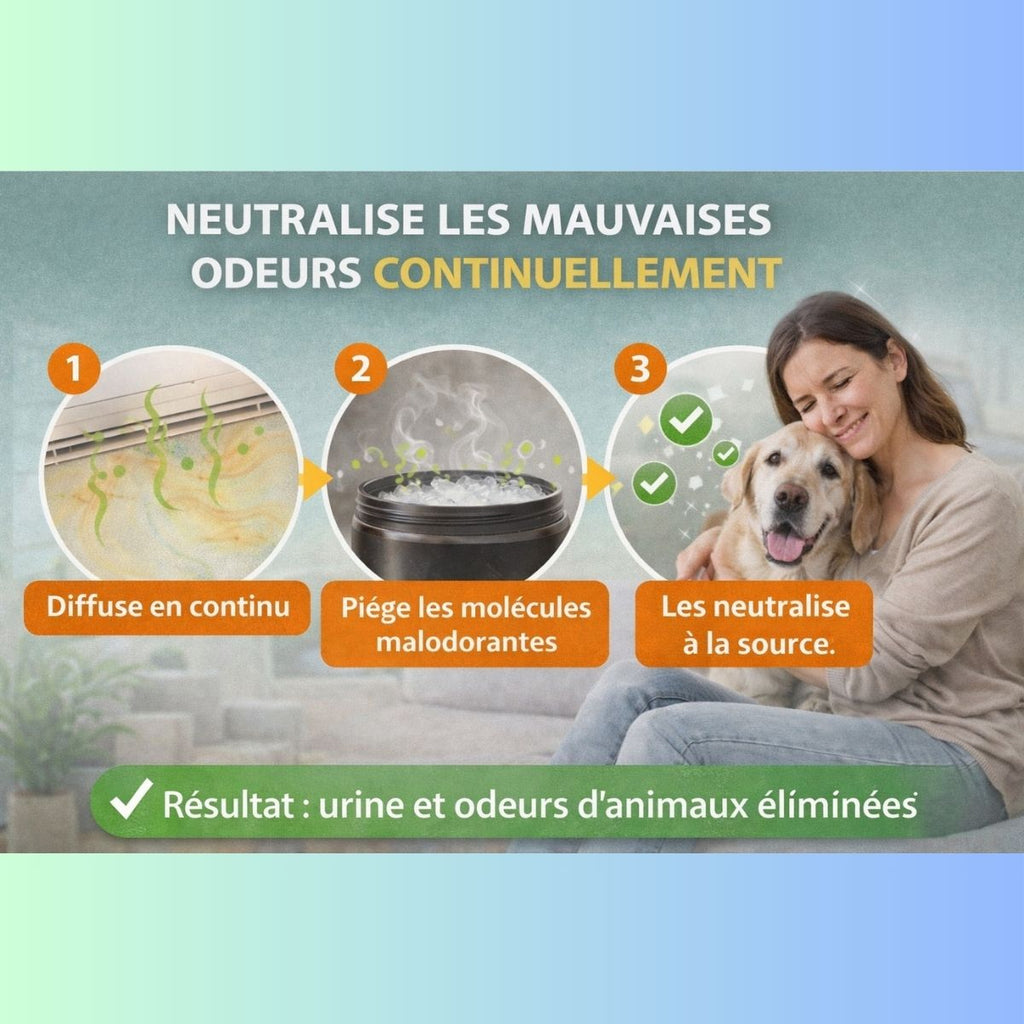 Fonctionnement du gel anti-odeurs qui neutralise les mauvaises odeurs en continu