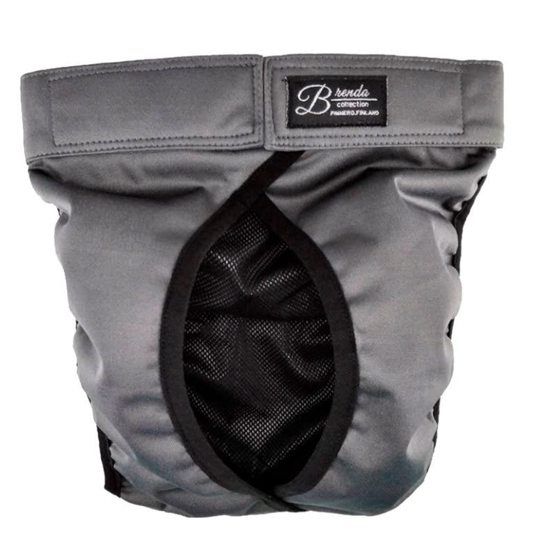 Culotte lavable pour chienne Brenda gris foncé