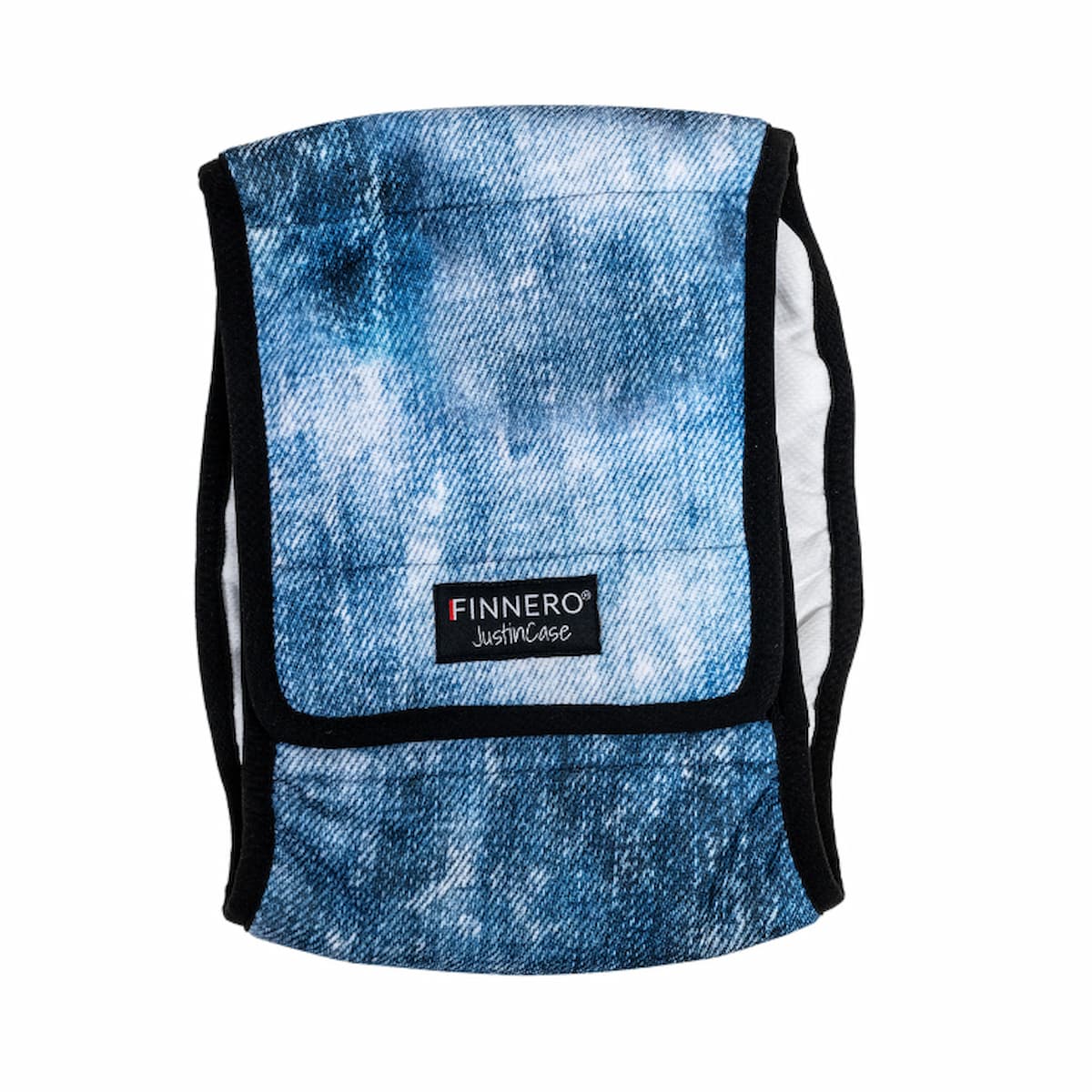 Bande ventrale lavable denim JustinCase pour chien mâle.