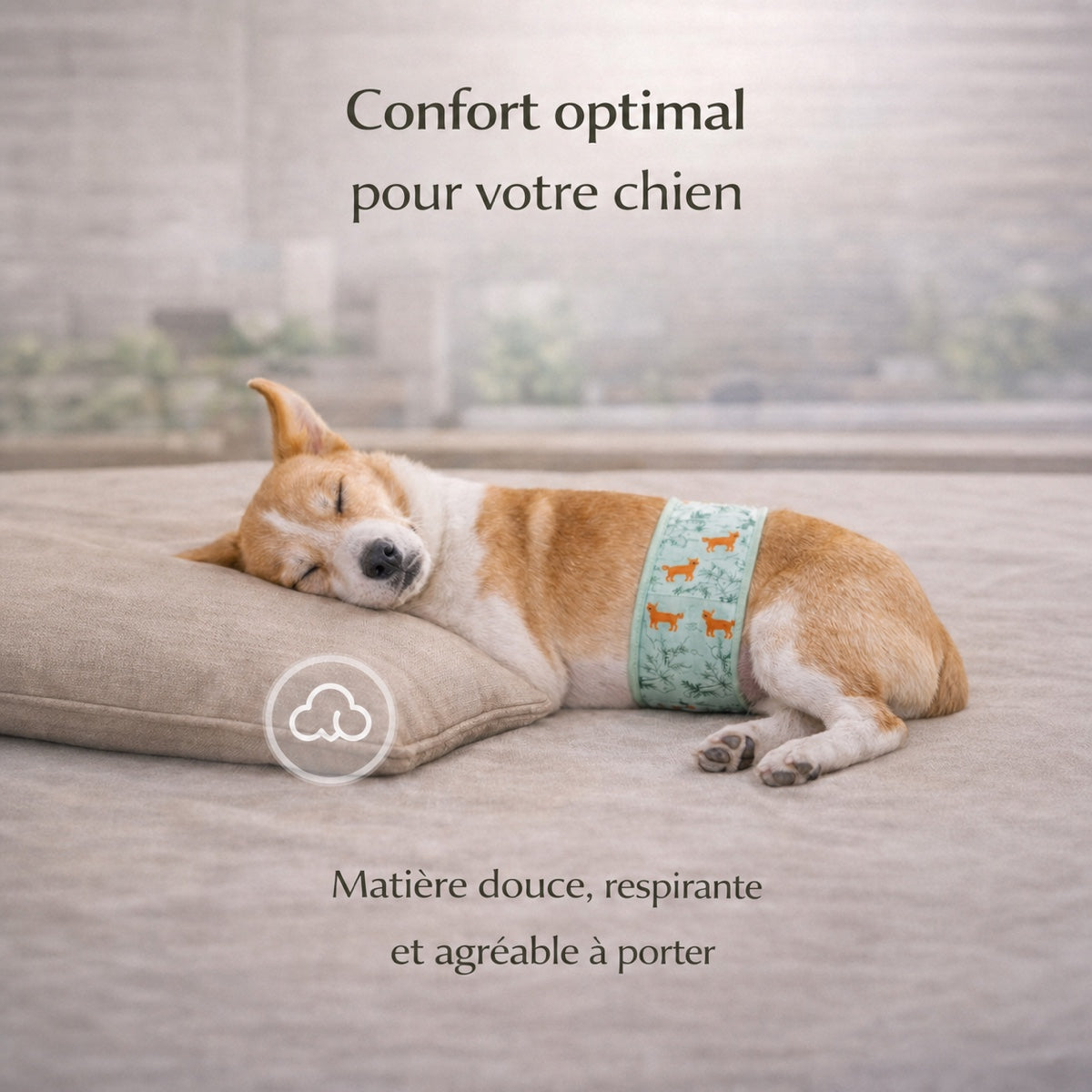 bandeau absorbant chien confortable doux respirant maintien parfait