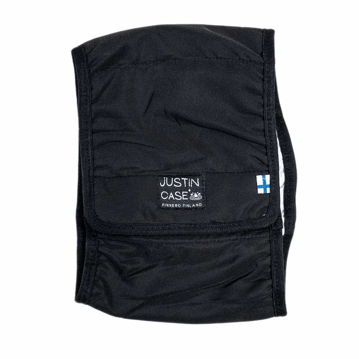 Bande ventrale lavable noire JustinCase pour chien senior incontinent.