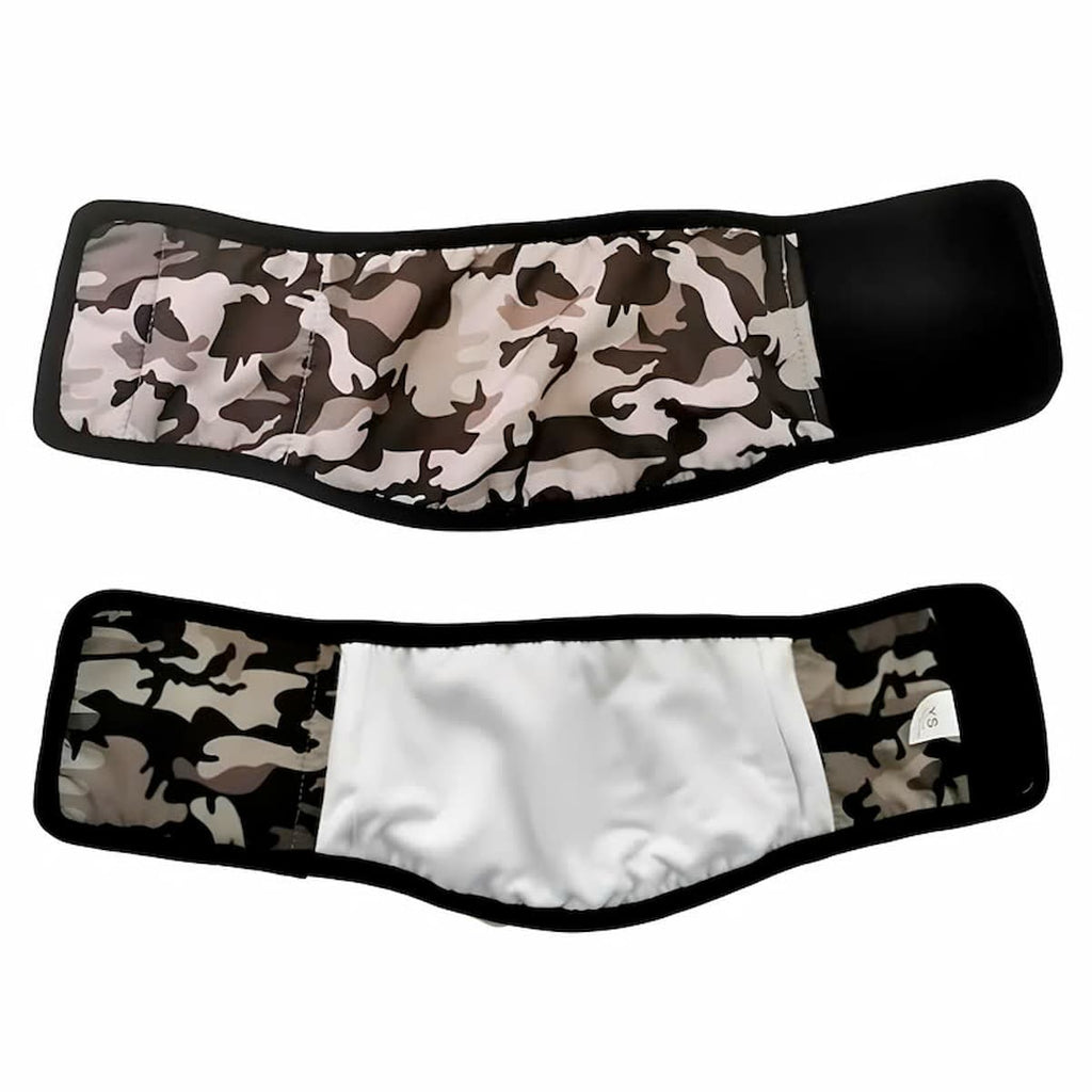 Vue intérieure et extérieure de la bande ventrale lavable JustinCase.